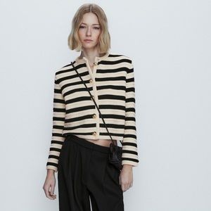 Mazzini Duti STRIPED KNIT CARDIGAN WITH BUTTONS